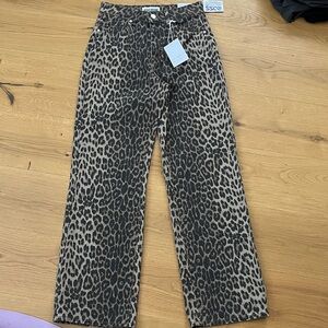 Bershka Animal Print Baggy Jeans